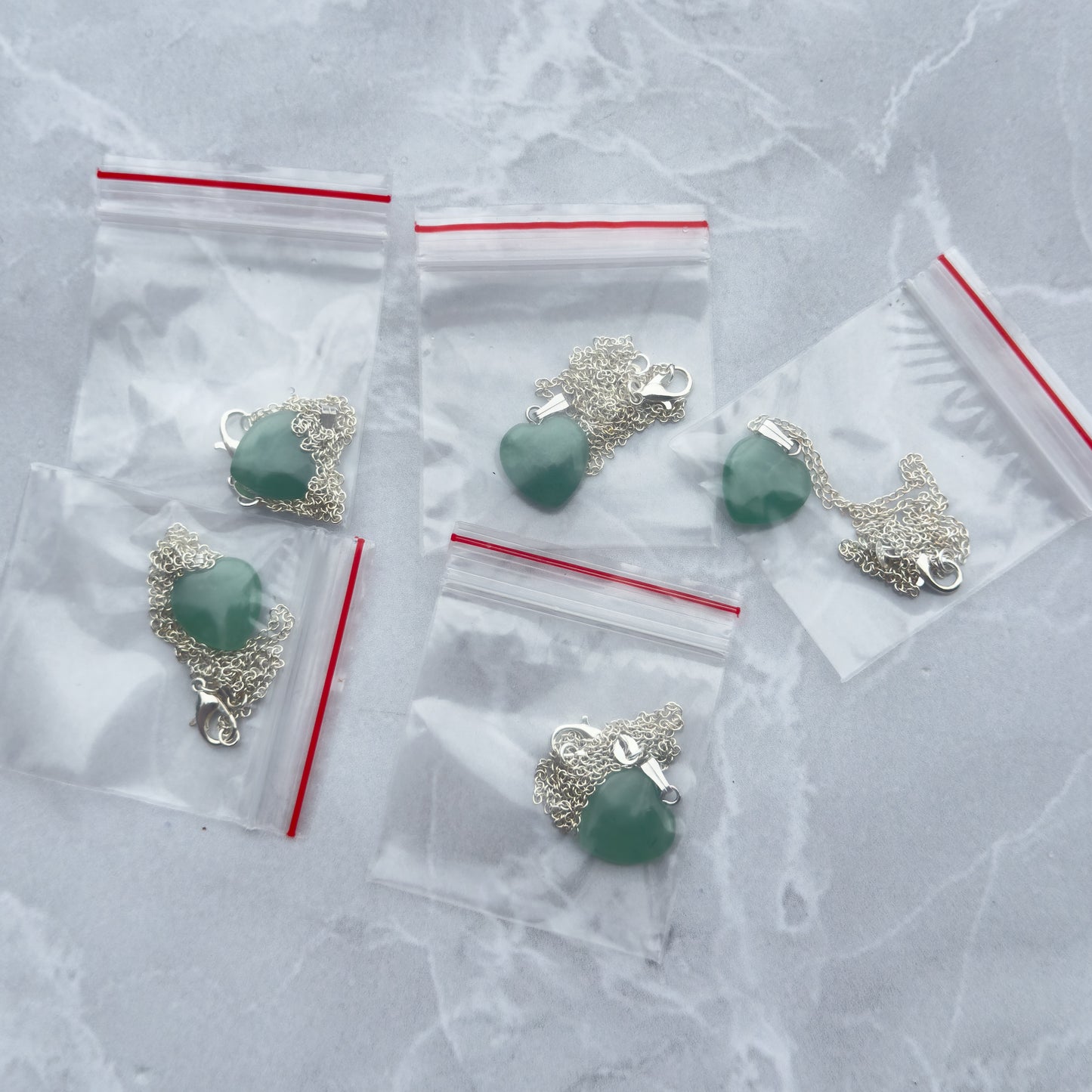 Green Aventurine necklace with silver plated chain