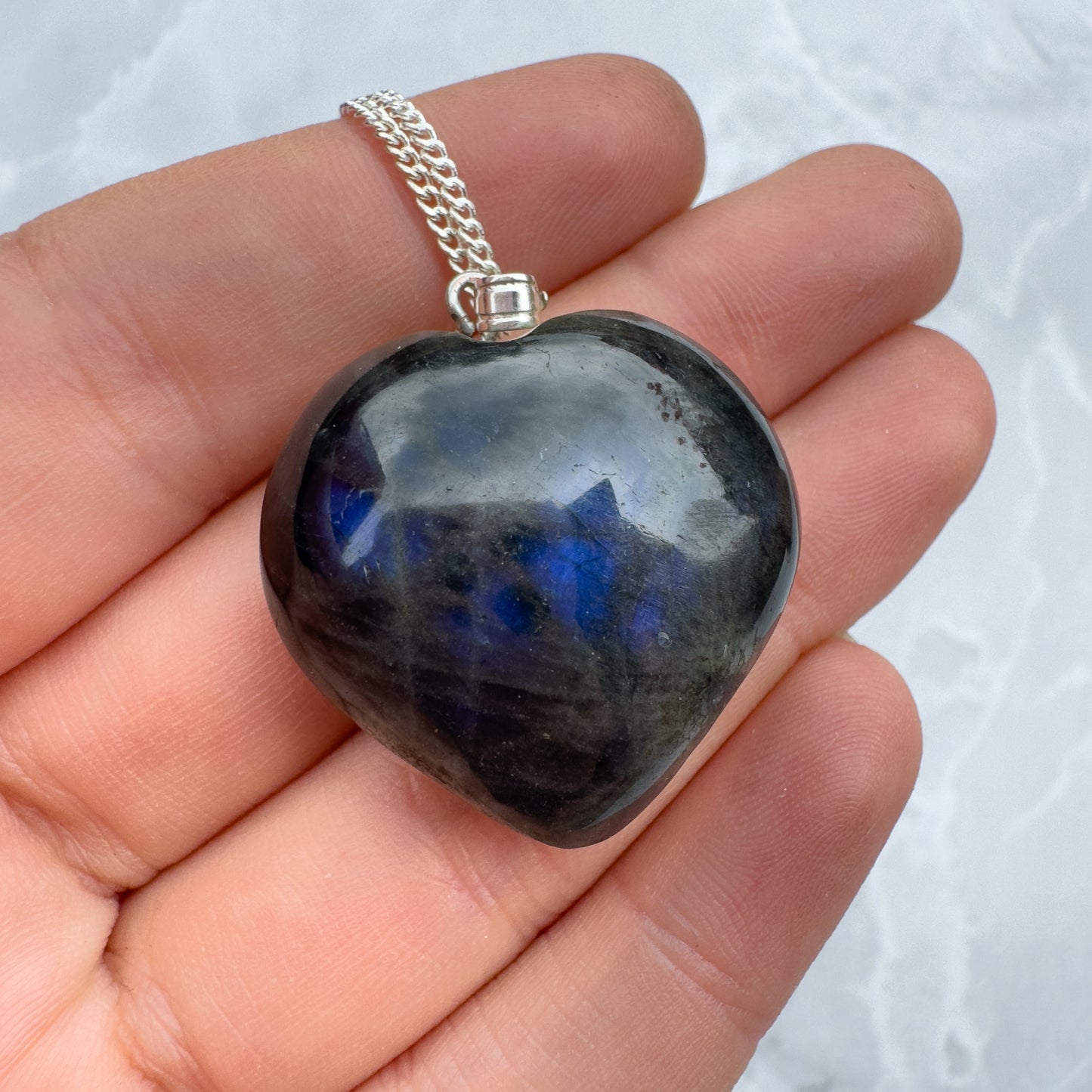 Labradorite Heart necklace made by papa moon