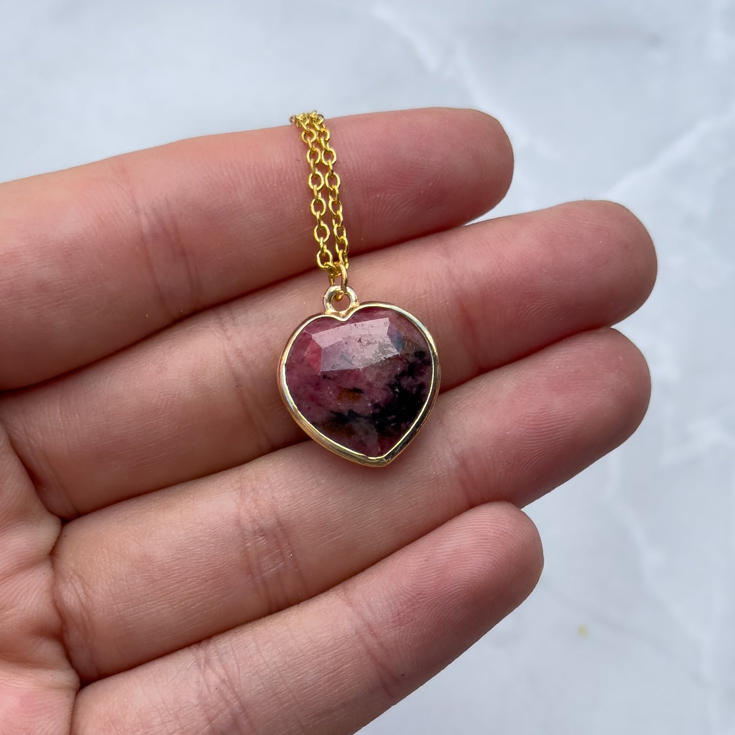 Rhodonite Heart Necklace (only one!)