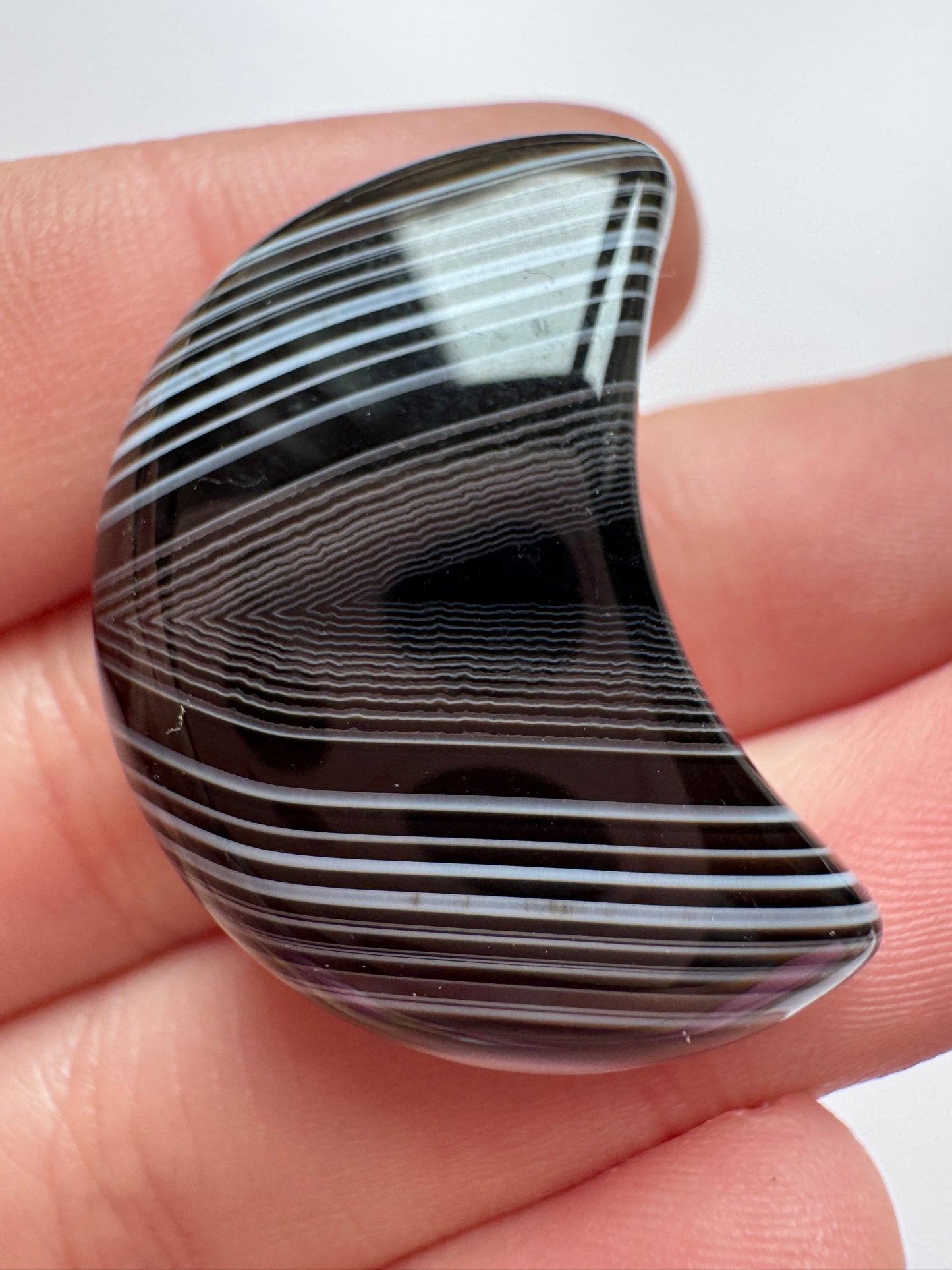 Black Banded Agate Moon