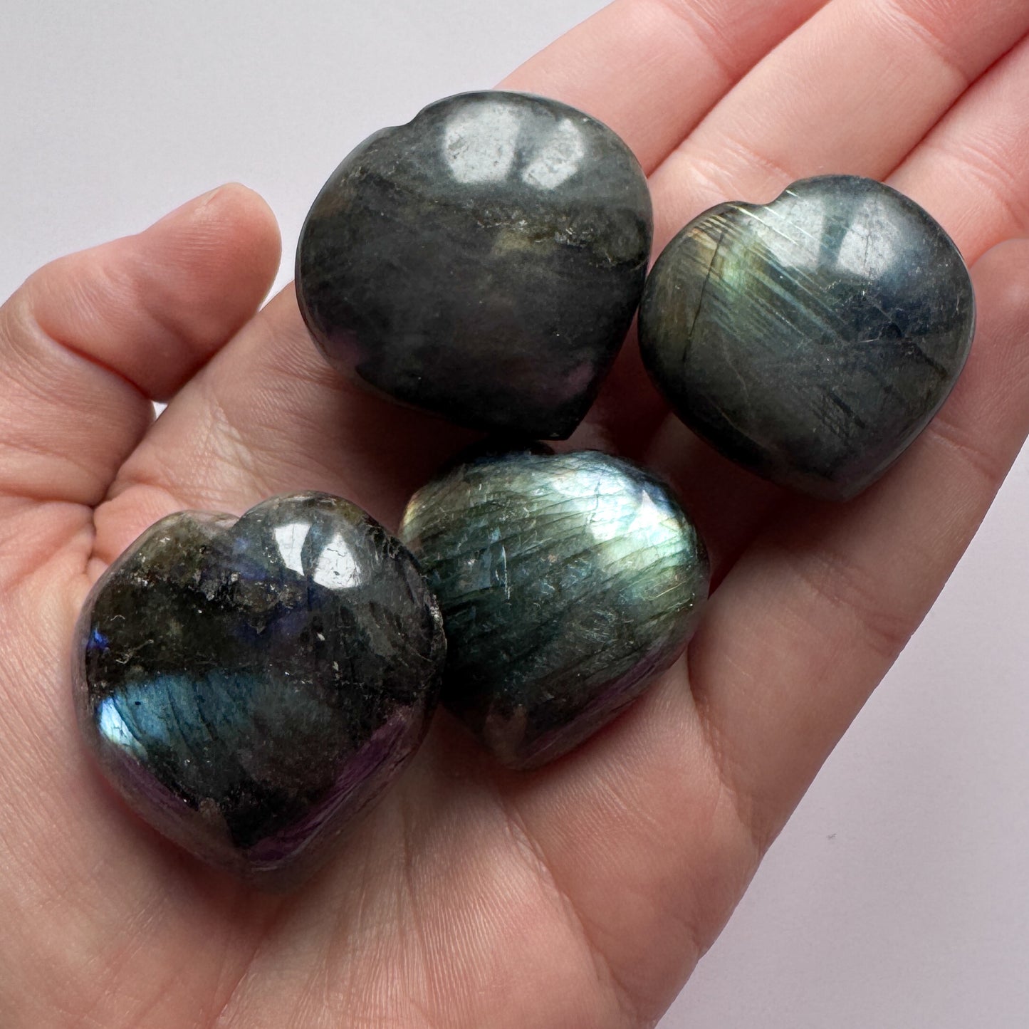 x4 Labradorite Hearts