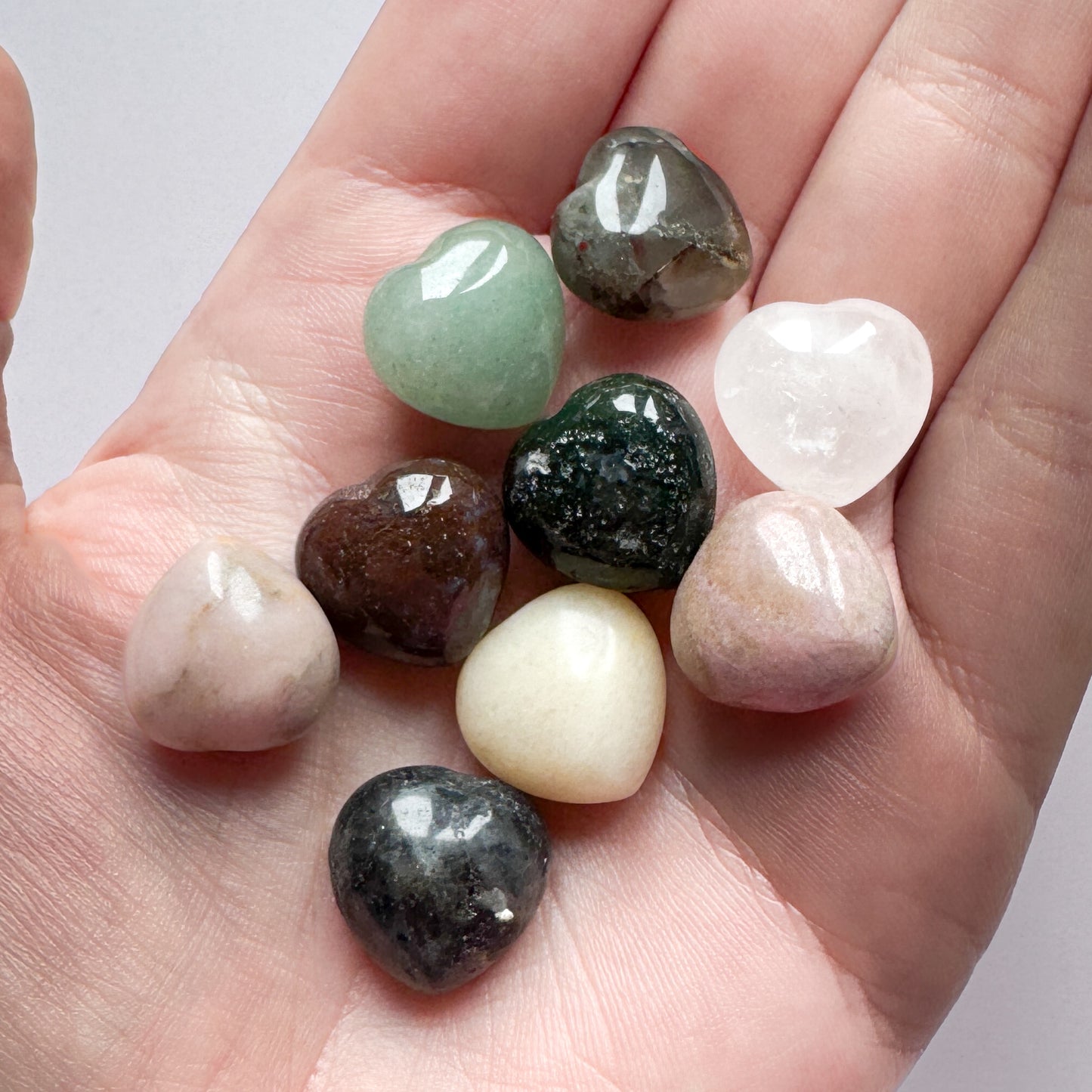 9x Mixed Stone Hearts