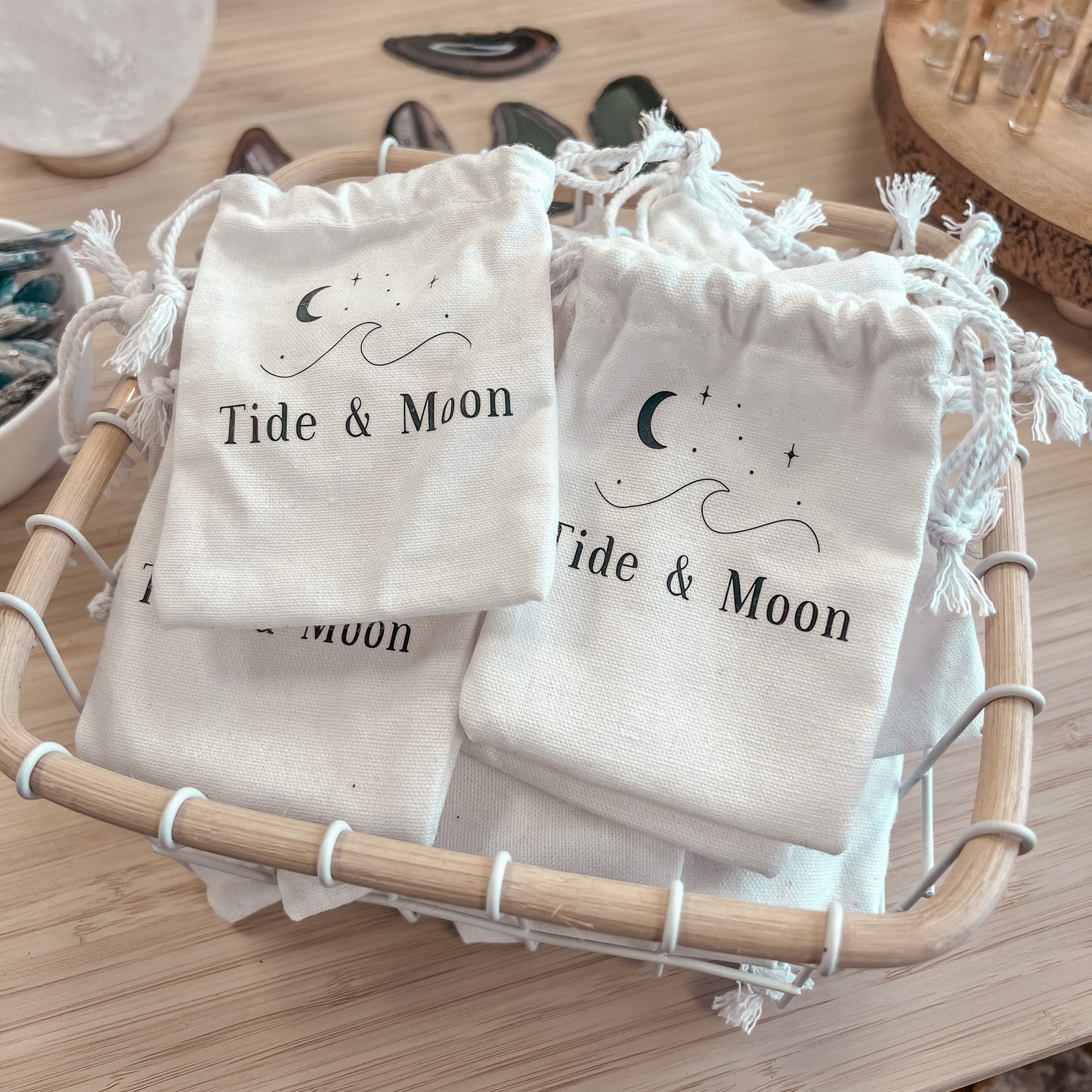 Tide & Moon Mini Canvas Bag