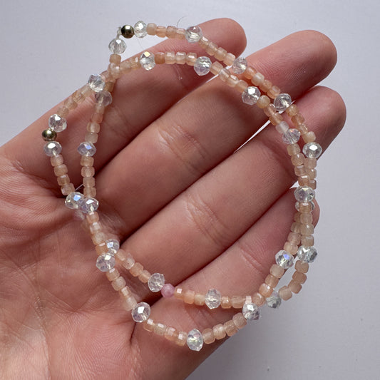 Sunstone and Glass Bead Bracelet