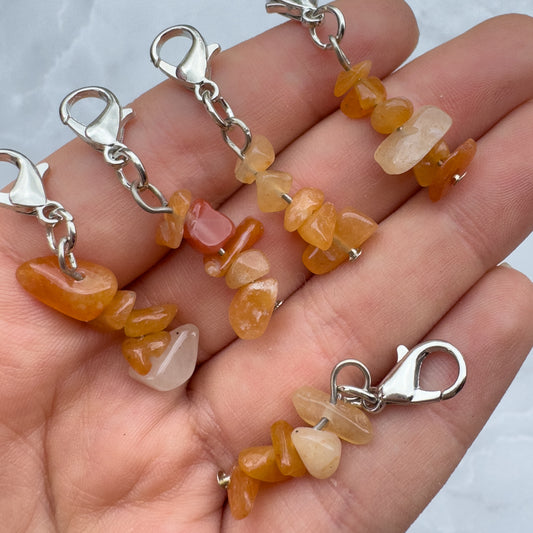 Peach Aventurine Keyring Charm