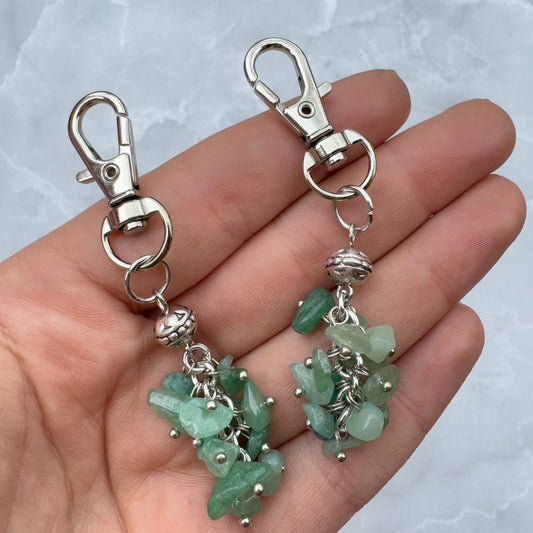 Green Aventurine Bead Keyring Charm