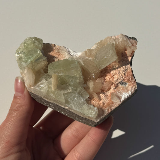 Green Apophyllite & Stilbite (India)