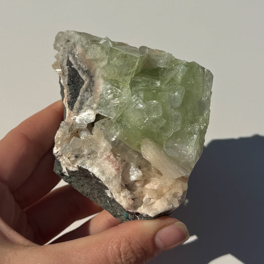 Green Apophyllite & Stilbite (India)