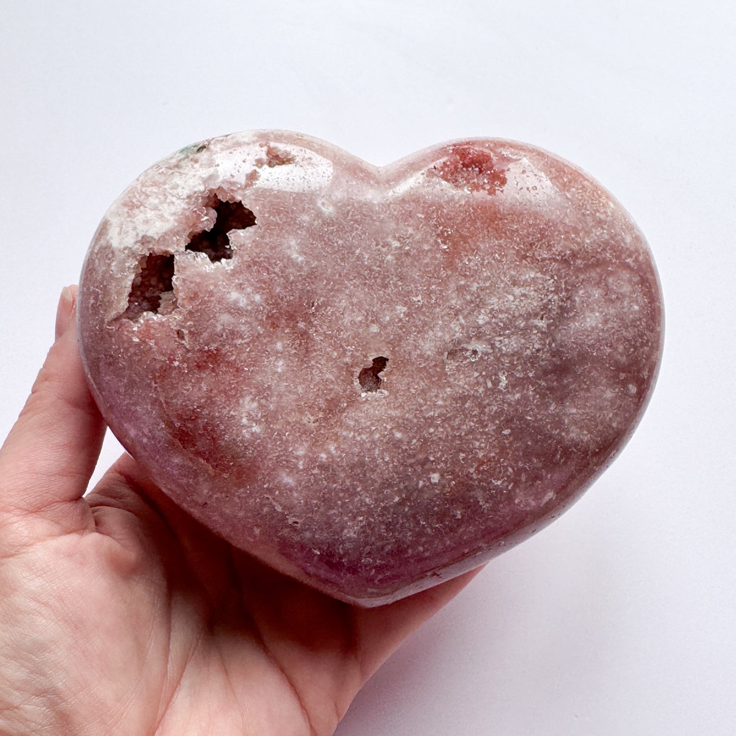 Large Pink Amethyst Druzy Heart