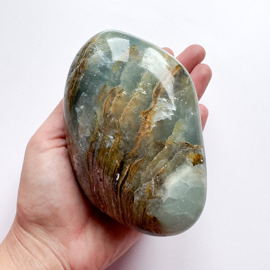 Blue Onyx / Lemurian Aquatine Calcite Freeform
