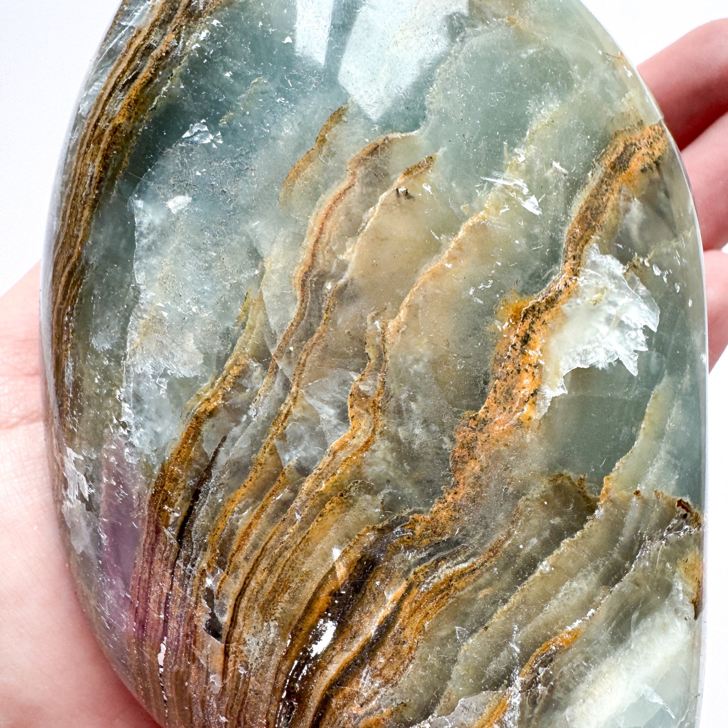 Blue Onyx / Lemurian Aquatine Calcite Freeform
