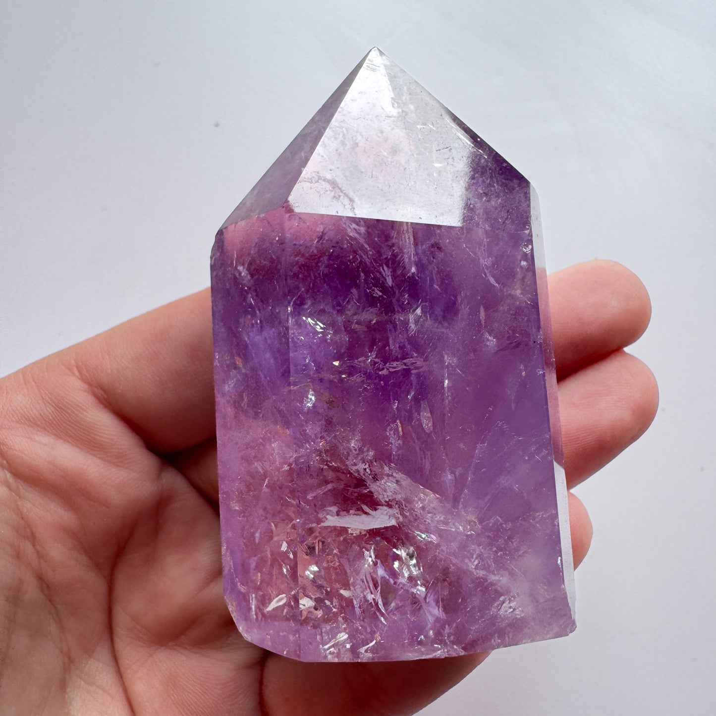 Super Purple Juicy Amethyst Point (With Lots Of Rainbows!)