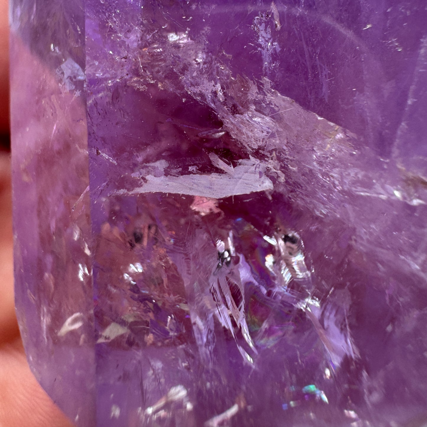 Super Purple Juicy Amethyst Point (With Lots Of Rainbows!)