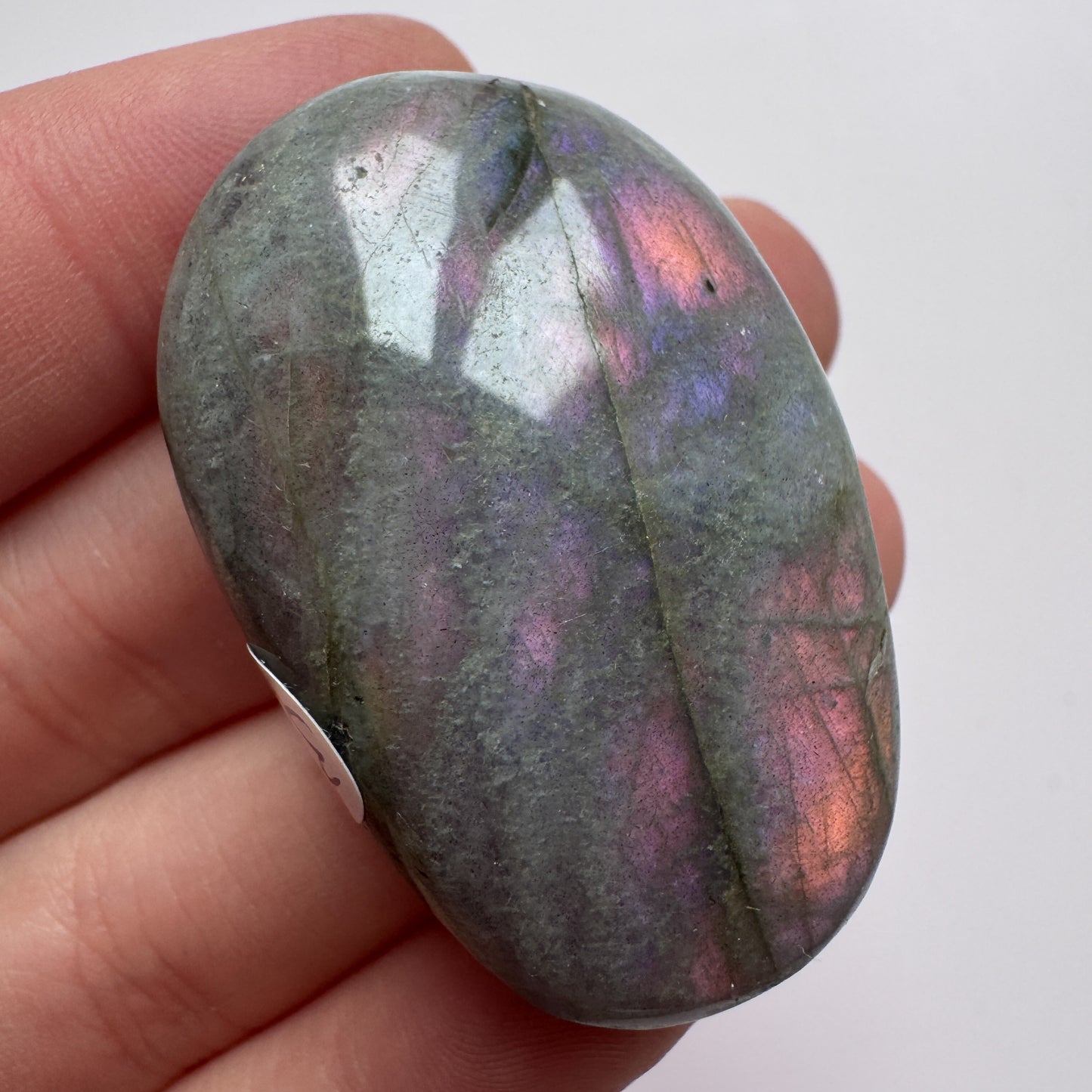 Labradorite Palmstone 31 (Purple, Orange & Pink Flash)