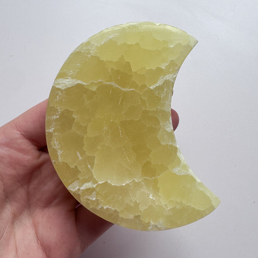 Lemon Calcite Moon Bowl