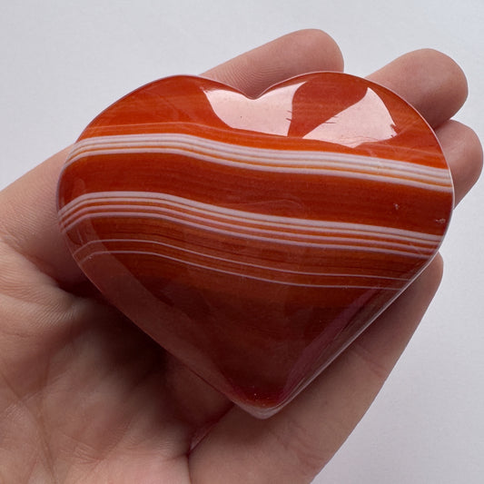 Banded Carnelian Heart