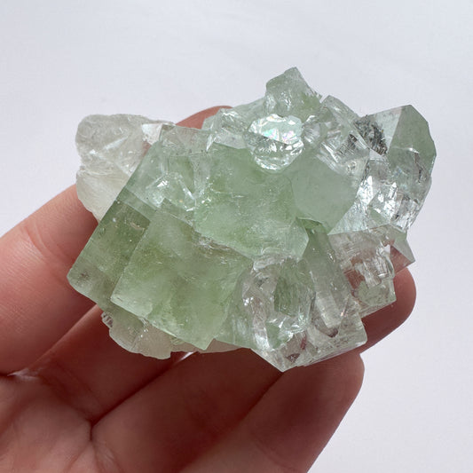 Cubic Green Fluorite With Rainbows