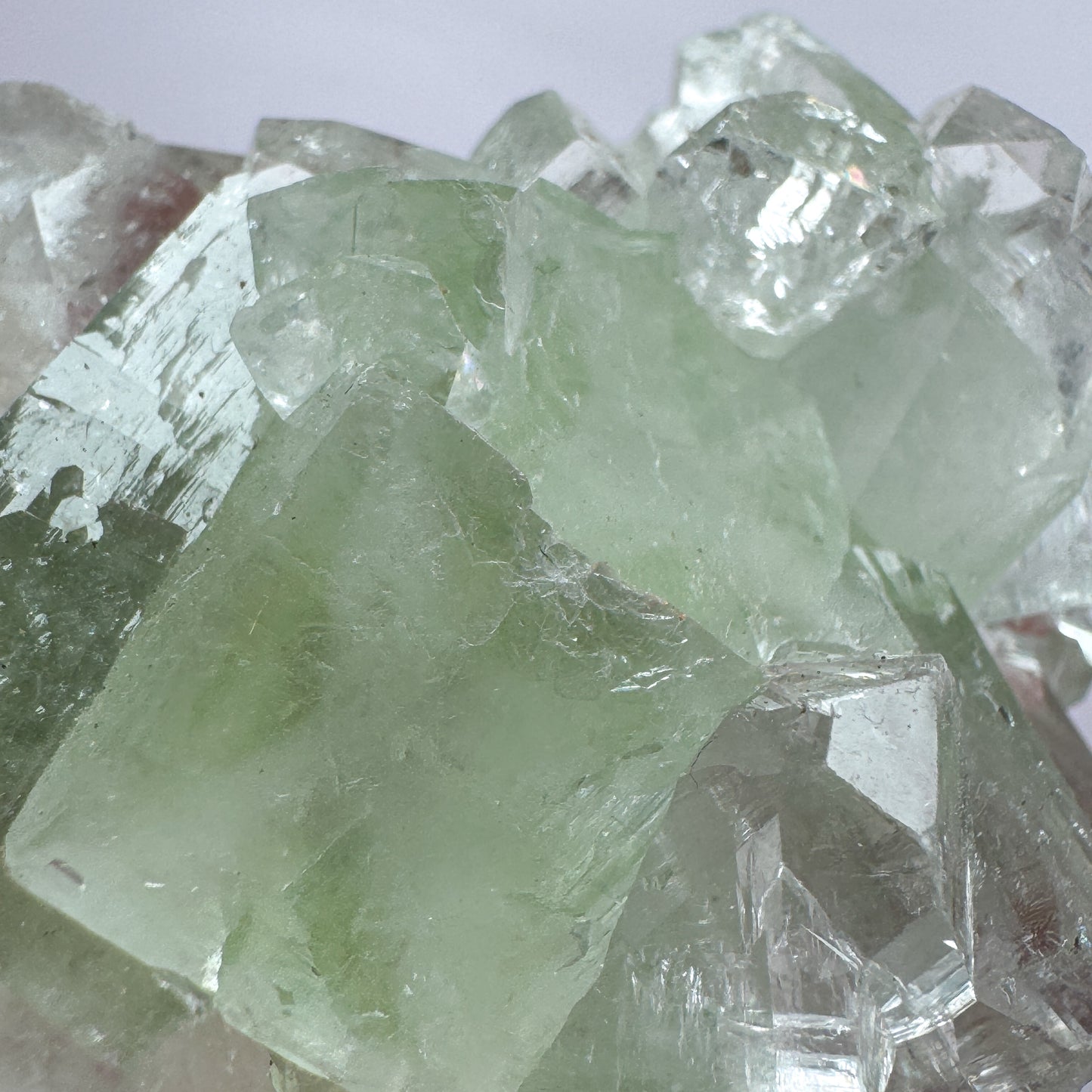 Cubic Green Fluorite With Rainbows