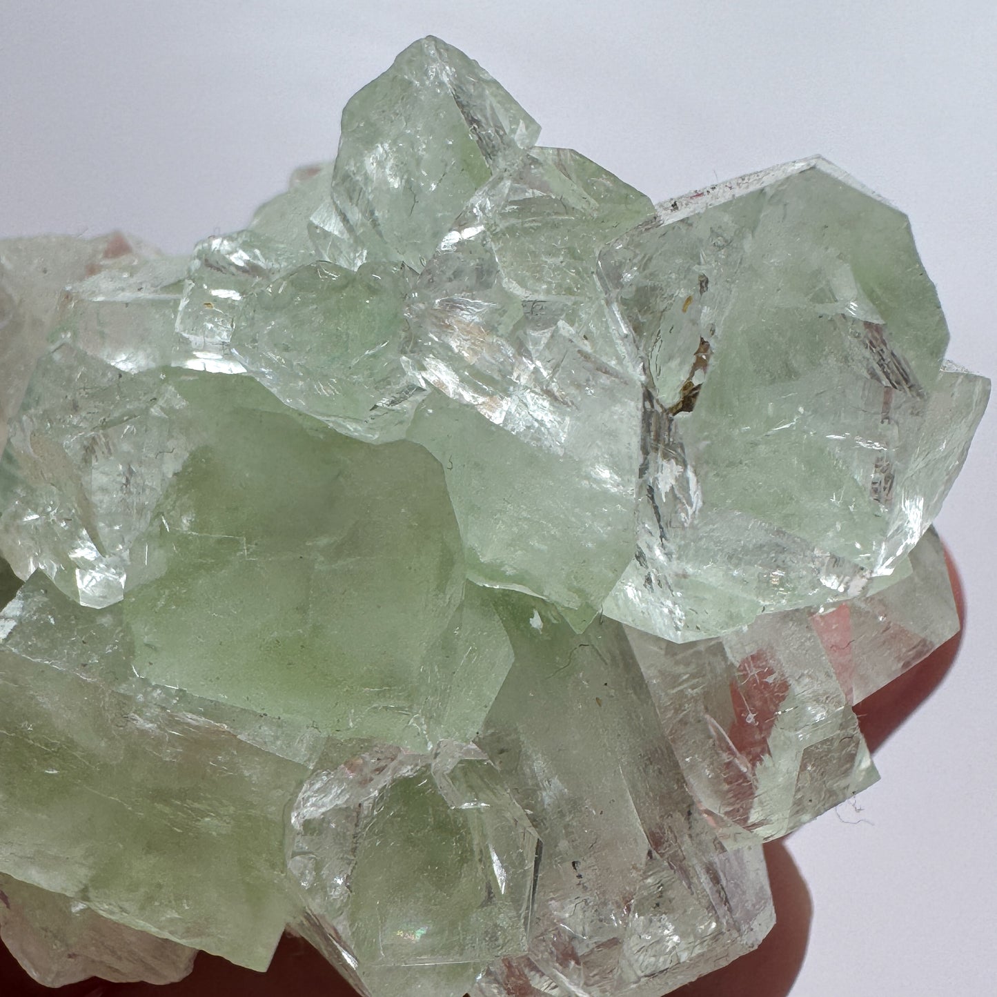 Cubic Green Fluorite With Rainbows