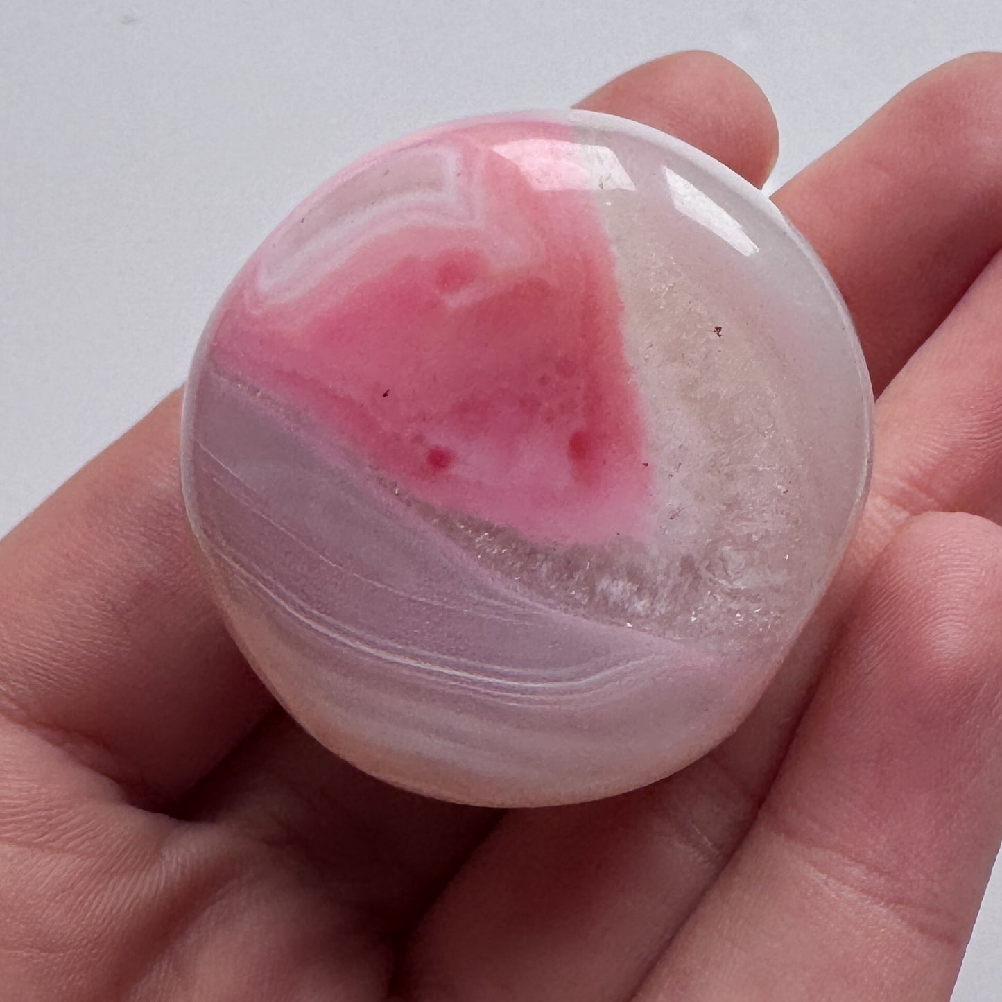 Dyed Pink Agate Palmstone 10