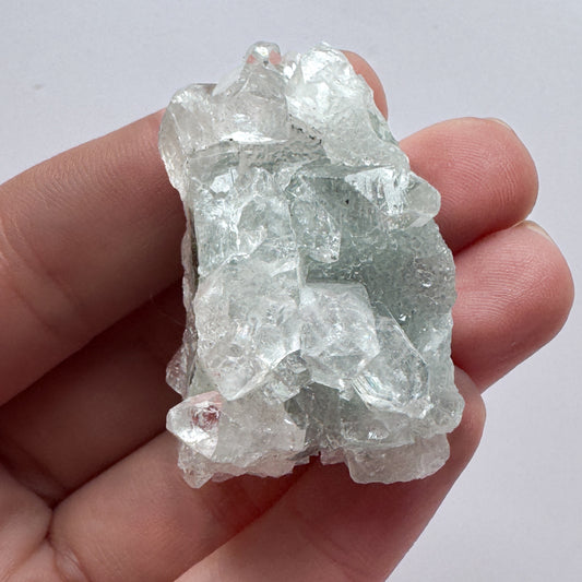 Apophyllite Cluster with pink flash