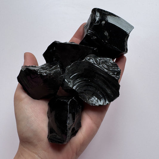 Raw Black Obsidian x5