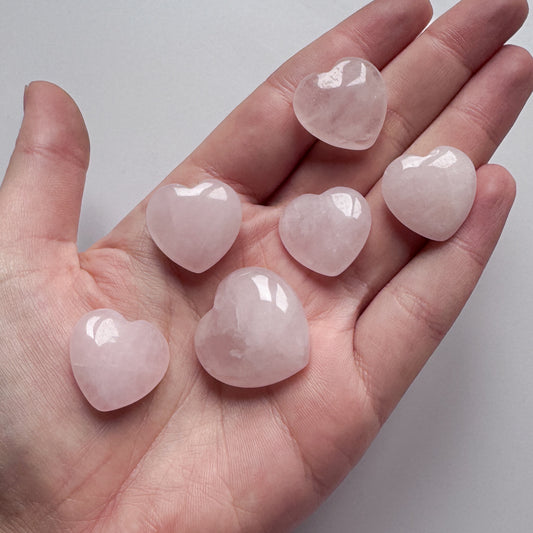 6x Rose Quartz Hearts
