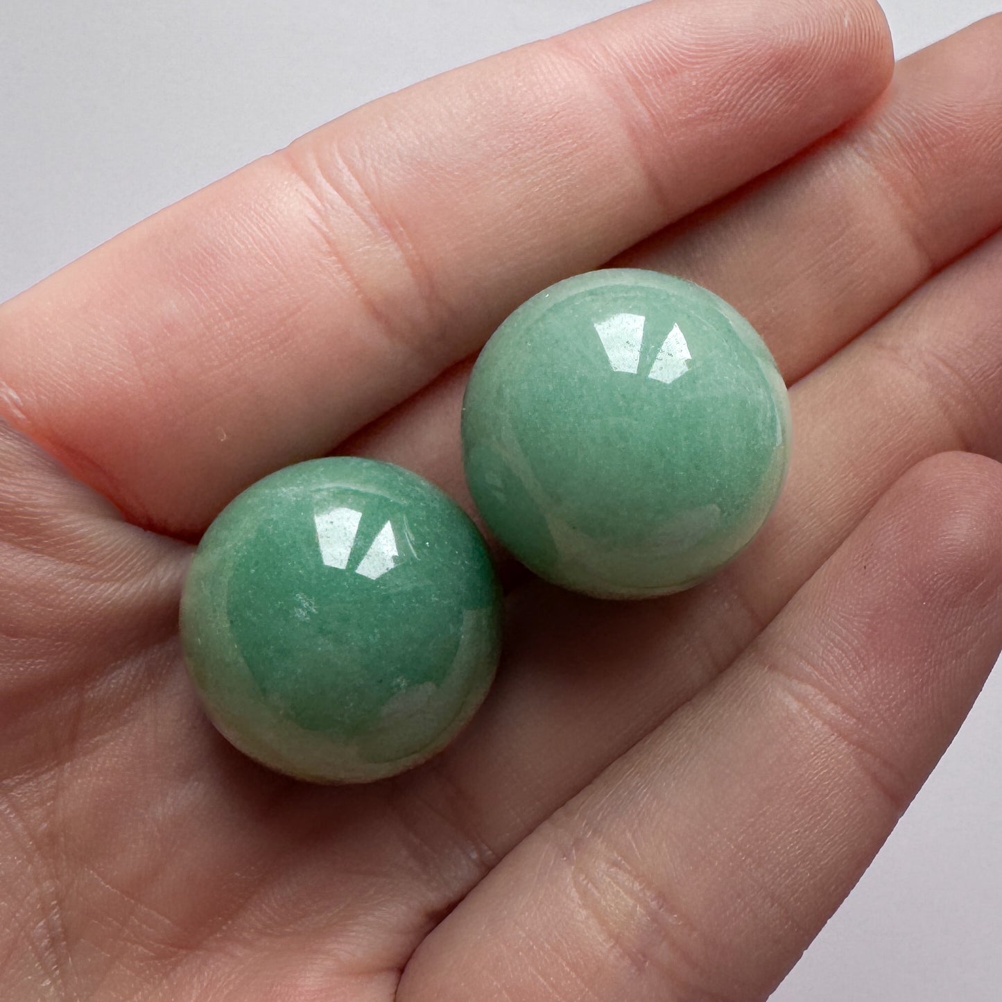 2x Green Aventurine Spheres