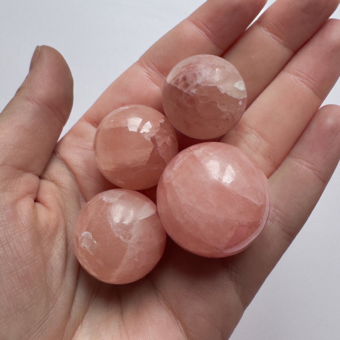 x4 Rose Calcite Spheres