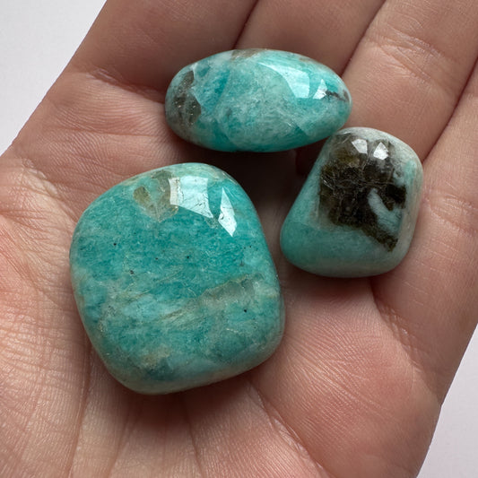 3x Amazonite & Smokey Quartz