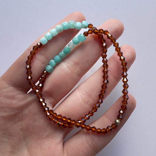 Amazonite & Glass Bead Bracelet